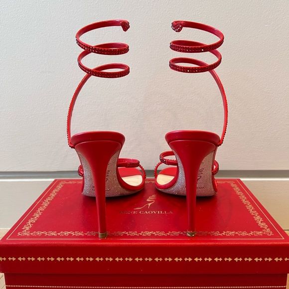 RENE CAOVILLA CLEO SATIN SANDALS - Picture 3 of 10